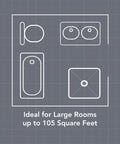 Floor plan for Energy Star Bathroom Exhaust Fan With 110 CFM Quiet 1.0 Sones, suitable for 105 sq ft bathrooms.