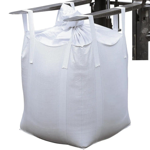Two Pack FIBC Bulk Bags 2200 Lb Load Capacity 35L X 35W X 43H Inches Woven Polypropylene Sacks With Four Hooks Flat Bottom Ton Bag