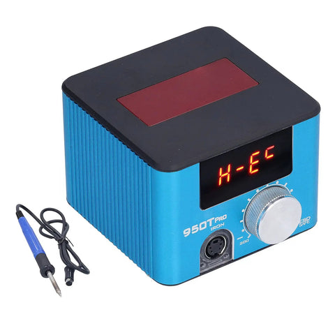 Top Tier 75W Pro Soldering Station With Rapid Heat Up And Precise Temp Control From 200 To 500 Celsius, showing blue casing and LED display.