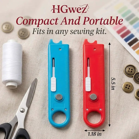4 in 1 Needle Threader Tool With Magnifier And Seam Ripper Magnetic Sewing Accessory For Quick Threading And Easy Stitch Removal The Ultimate Quilting And Crafting Helper Red Twin Pack, 5.5 in ABS plastic