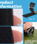 16 Set Pack Hook And Loop Tape Sticky Back 1 In By 4 In Double Sided Adhesive Strip Heavy Duty Nylon Bonding for home use