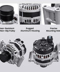 130 Amp Alternator Direct Fit For Chevy Malibu 2016 To 2020 1.5L And Cruze 2016 To 2019 1.4L with 5 Groove Decoupler Pulley Replacement