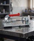 Heavy Duty Manual Pipe Press Assembly Tool With Stable Bench Clamp Lever Mechanism For Workshop Garage And Home Repair Projects That Are A Total Game Changer on metal table.