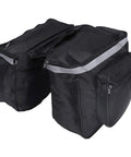 25L Bike Rack Bag For Rear Carrier Double Pannier Trunk Storage With Side Pockets, black material, reflective strips