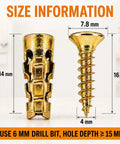 6x14mm Short Expansion Screw Set For Cabinet Hinge Repair And Stripped Thread Restoration size details