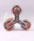 Stainless steel stair climbing triangle caster wheels replacement 3.74 in diameter, heavy duty for carts and dollies.