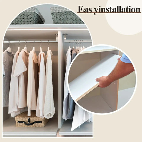 White Floating Wood Shelves Two Pack 30 By 14 Inch Wall Mounted Storage Display Shelves Five Eighth Inch Thick Space Saving for closet installation
