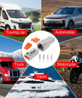 2 Pin IP67 Waterproof Automotive Electrical Connector Kit With 3 Sets, 30 Amp, shown with car, motorcycle, truck, and yacht.