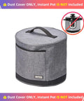 Dust Cover With Pockets For Instant Pot 6 Quart Insulated Pressure Cooker Case With Wipe Clean Lining Grey displayed.
