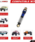 Image showing a 47mm oil type shock for CR18P Hobbyplus 1/18 Rock Van upgrade kit, blue alloy body, with compatible RC models.