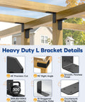Beefy Heavy Duty L Brackets 5x5x2.5 Inches 300 Lb Per Bracket Black 4 Pack For Shelves Or Workbenches Built From 4mm Carbon Steel With 8x Bend Resistance Compared To 2mm Brackets Ideal Garage Storage on wood frame
