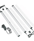 Wave On Wave Off Under Cabinet LED Lighting Kit with dimmable 3 pack 20 inch strips, hands-free control, black under-counter lights, cool white 6000K