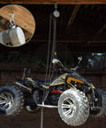 Two 3.5-inch heavy-duty metal carabiner clips with spring action for outdoor use, 660 lb capacity