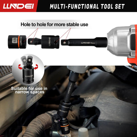Three Eighths Inch Drive 71 Piece 12 Point Socket Set With Deep And Shallow SAE Five Sixteen To Three Quarters Inch And Metric Eight To Twenty Two Millimeter CR V Build Includes Drill Socket Adapter And Extension Bar Hex Key Set Also Fits Six Point installed in automotive engine