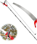10 Ft Pole Saw For Tree Trimming With Steel Blade And Pruning Scissors Two In One Pro Grade Heavy Duty Manual Limb Cutter
