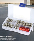 Grease Nipple Pack For Cars, Motorcycles, Trucks, Agricultural Machinery And Industrial Equipment in storage case