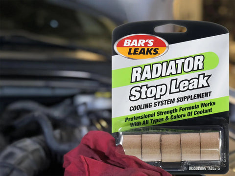 Radiator Stop Leak Tablets Professional Strength Formula Seals Leaks Inhibits Rust And Scale Neutralizes pH Imbalance 1.76oz packaging