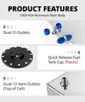 Product features of 20 Gallon Aluminum Fuel Cell Tank With Level Sender And 6AN 12Ft CPE Fuel Line Kit Silver Race Ready Tank