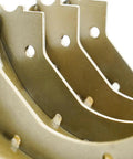 Close-up of Electric Trailer Brake Shoes Replacement Kit for 2300 to 3500 lb trailers, 10 inch shoes, 4 hole brake assembly.