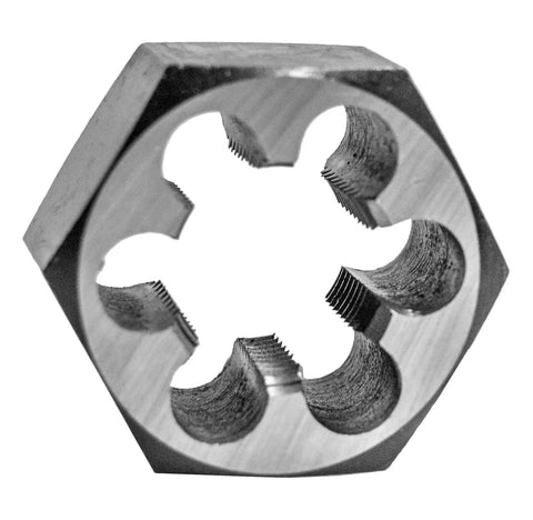 Close-up of die from Metric Tap And Die Set 40 Piece With Heat Treated Taps And Dies For Hand Cutting Includes Pro Grade Wrenches