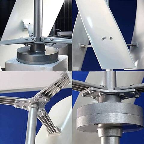Close-up of Beast 9000W Vertical Wind Turbine Kit For Home And Business And Industrial Use With 48V System All In One Renewable Energy