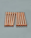 Ten Pro Grade TIG Collet 10N25 One Eighth Inch Tungsten Orifice 3.2 mm for QQ300 PTA DB SR WP Series TIG Torch on gray surface