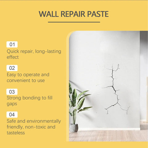 Fast Dry Wall Repair Paste 100g For Patching Holes And Cracks, Drywall Filler Putty For Ceilings And Walls, Easy Sanding And Smooth Finish For Living Rooms, Bedrooms, Kitchens, Bathrooms, Balconies, Basements, And Garages