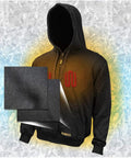 Heated Hoodie Jacket With USB Charging Ports For 20V Battery Power On The Go Workwear That Fits 20V Tool Packs Black XL with fabric swatches