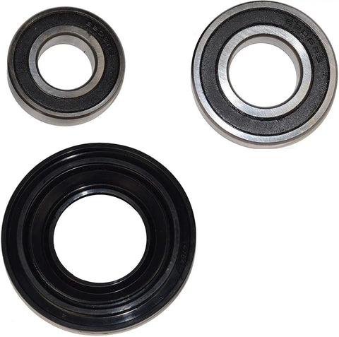 Front Load Washer Drive Bearings And Greaseproof Drum Seal Kit Slips Right Into Whirlpool Duet Sport Models, with two bearings and one seal.