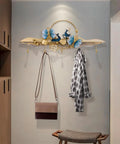 Badass Wall Mount Coat Rack With Double Hooks For Home Setup Heavy Duty Metal Entryway Organization hanging a plaid shirt and purse.
