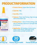 Fast Dry Shoe Repair Glue For Sneakers, Boots, Leather And Soles With Anti Clog Cap, Waterproof Clear Adhesive Bond In Seconds