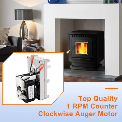 PU-047040 Auger Motor 1 RPM Counter Clockwise Drop In Replacement For Englander 25-PDVC 55-SHP10 Pellet Stove Two Pack
