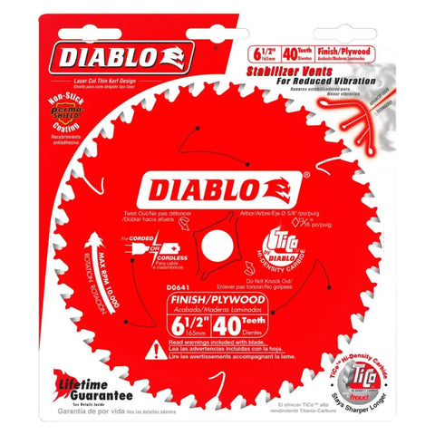 Knockout Finishing Trim Saw Blade With 6 1 2 Inch Size And 40 Badass Teeth for smooth crosscuts, ripping hardwood, softwood, plywood.