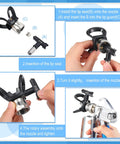 Heavy Duty Airless Paint Sprayer Gun Setup With Sturdy Nozzle Guard And Two Reversible Tips In 517 And 315 Sizes Plus Four Filter Screens For Smooth Painting Projects Done Right, assembly instructions with nozzles and guards shown.