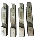 Smooth Operator 750W Electric Pipe Threader Machine cutting dies numbered 1 to 4, designed for 1/2 to 4 inch NPT BSPT pipes.