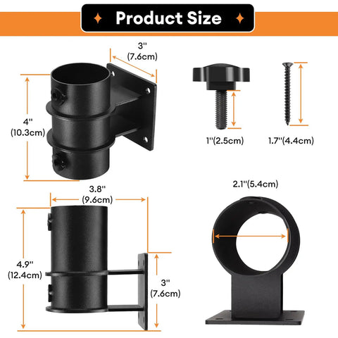 Heavy Duty Patio Umbrella Mount 2 Pack For Deck Railing Corner Clamp Flat Mount Outdoor Umbrella Holder Fits 1.3 To 2.1 Inch Poles
