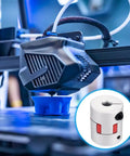 Aluminum Shaft Coupling 16mm to 18mm Flexible Spider Coupler, 50mm Long 40mm Dia, Jaw Style Shaft Joint for 3D Printers CNC Routers Milling Machines, Encoder DIY Projects, Built To Last Gear on 3D printer toolhead