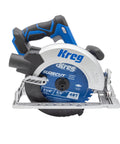 Side view of a 20V Ionic Drive 7.25 Inch Circular Saw Bare Tool with Powerful Brushless Motor and built-in safety features.