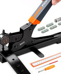 Rotary Leather Hole Punch Kit With Multiple Size Punches For Belts Watch Bands Straps Dog Collars Saddles Shoes Fabric And DIY Projects This Beast Heavy Duty Pliers For Quick Clean Holes with accessories