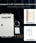 Rock Solid Outdoor Industrial PoE Switch Box With Hot 8 Gigabit Ports And 300W Power Budget For Security Cams And Gear, installation accessories included.