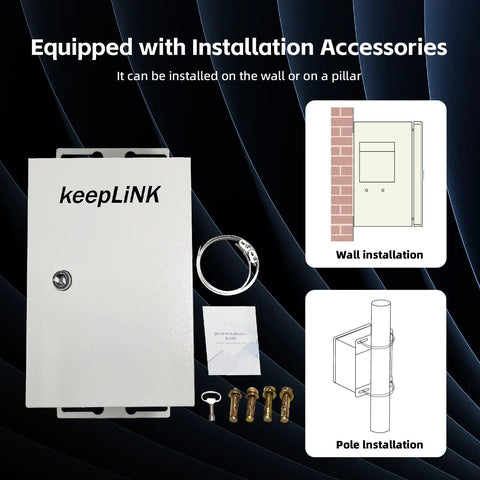 Rock Solid Outdoor Industrial PoE Switch Box With Hot 8 Gigabit Ports And 300W Power Budget For Security Cams And Gear, installation accessories included.