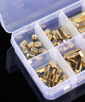 Pro Grade M3 Brass Standoff Spacer Kit With Hex Screws And Nuts For PCB And Motherboard Projects Durable Brass And Stainless Steel Fasteners 6Mm 10Mm 15Mm 20Mm Assortment For Electronics DIY, brass spacers in organizer box