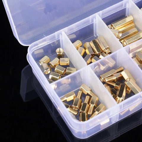 Pro Grade M3 Brass Standoff Spacer Kit With Hex Screws And Nuts For PCB And Motherboard Projects Durable Brass And Stainless Steel Fasteners 6Mm 10Mm 15Mm 20Mm Assortment For Electronics DIY, brass spacers in organizer box
