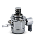 Side view of a metal high pressure fuel pump for 2.0L L4 engines, plug and play, compatible with Ford Edge, Escape, Explorer, Focus, Fusion Police Sedan, Land Rover Discovery LR2, Range Rover Evoque, Lincoln MKC, MKT, MKZ, AG9E9D376AB and 0261520152.