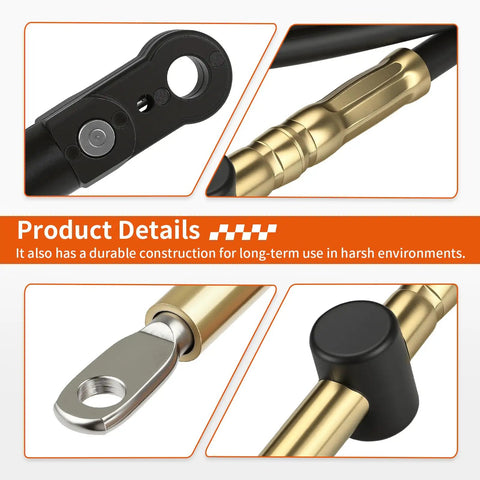 Close-up of Throttle Shift Remote Control Cable For Outboard Motors 1979 Through 1994 0173114 Snap In Replacement detailing ends.
