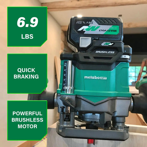 Cordless Plunge Router Beast Mode 36V Variable Speed 11,000 To 25,000 RPM Lightweight 6.9 Lbs LED Work Light