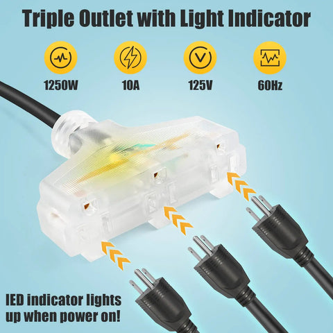 Long Reach Retractable Extension Cord Reel With 30 Foot Cord And 9.5 Foot Leader Ceiling Or Wall Mount outlet view