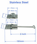 Polished Stainless Steel 6 Inch T Style Entry Door Latch Catch Holder for RV Camper Trailer Cargo Replacement Hardware