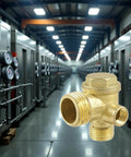 Heavy Duty 3 Port Brass Air Compressor Check Valve For Garage And Workshop Use Tough As Nails Pneumatic Replacement Part.