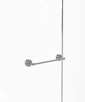 18 Inch Shower Door Towel Bar In Satin Nickel, Solid Brass, Prestige Regal Collection mounted on glass door